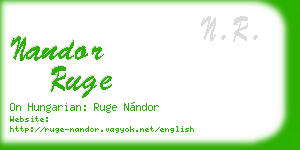 nandor ruge business card